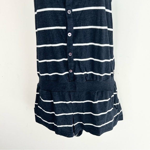 Aritzia TNA Striped Romper Playsuit jumpsuit Navy Blue Sleeveless Racerback XS - Picture 14 of 16